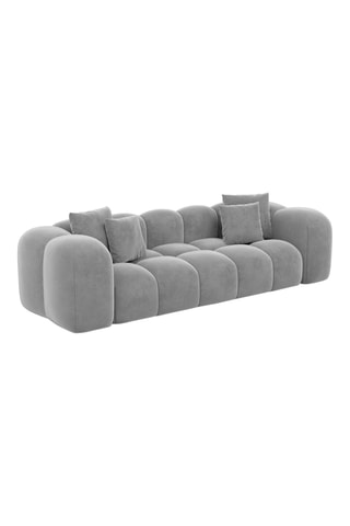 Canapé droit Nuvola - Gris clair - 3 places - Tissu velours