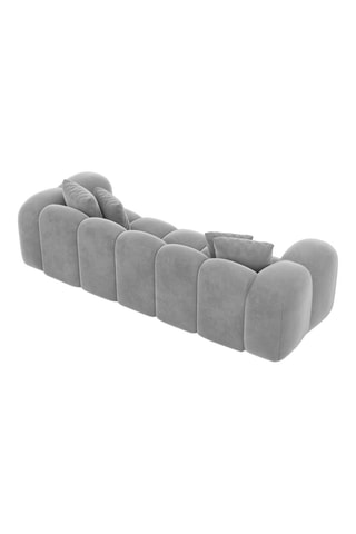 Canapé droit Nuvola - Gris clair - 3 places - Tissu velours