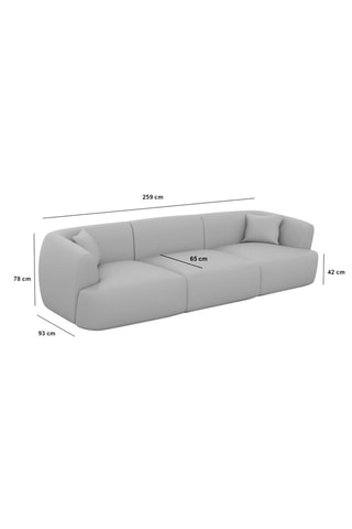 Canapé droit Ozura - Beige - 3 places - Tissu structuré