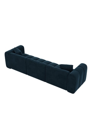 Canapé droit Luma - Bleu foncé - 3 places - Tissu velours