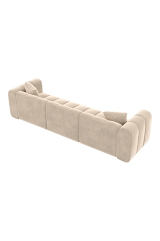 Canapé droit Luma - Crème - 3 places - Tissu velours