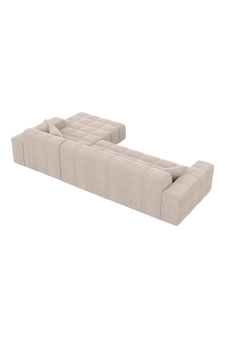 Canapé d'angle droit Cardano - Beige - 5 places - Tissu structuré