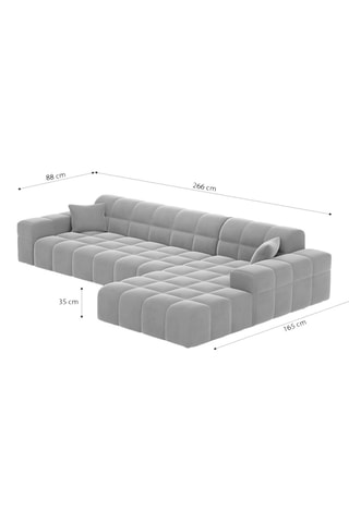 Canapé d'angle droit Cardano - Beige - 5 places - Tissu structuré