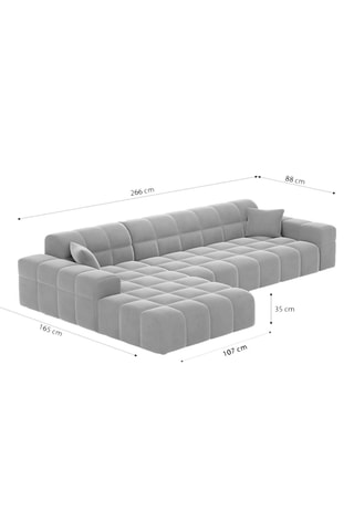 Canapé d'angle gauche Cardano - Beige - 5 places - Tissu structuré