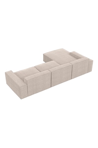 Canapé d'angle gauche Lionel - Beige - 5 places - Tissu structuré