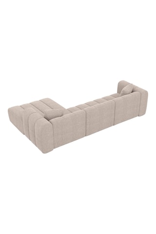 Canapé d'angle droit Luma - Beige - 5 places - En tissu structuré