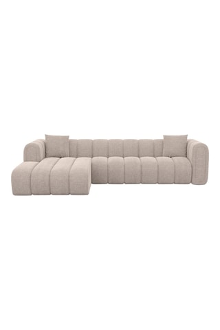 Canapé d'angle gauche Luma - Beige - 5 places - En tissu structuré