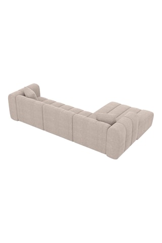 Canapé d'angle gauche Luma - Beige - 5 places - En tissu structuré