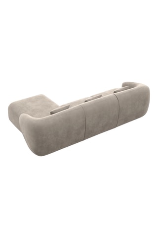 Canapé d'angle droit Maitano - Beige foncé - 5 places - Tissu toucher velours