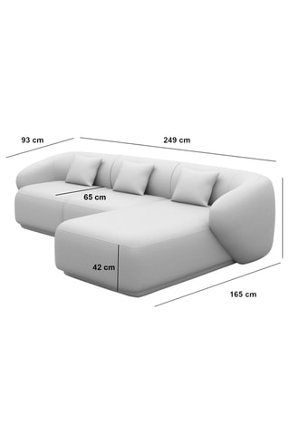 Canapé d'angle droit Maitano - Beige foncé - 5 places - Tissu toucher velours