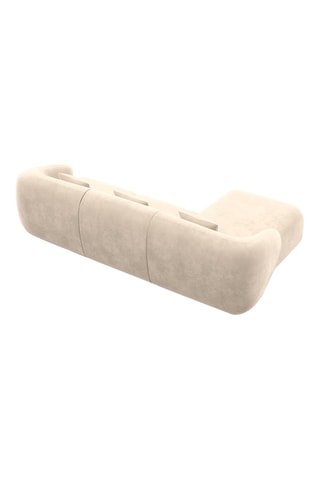 Canapé d'angle gauche Maitano - Crème - 5 places - Tissu toucher velours