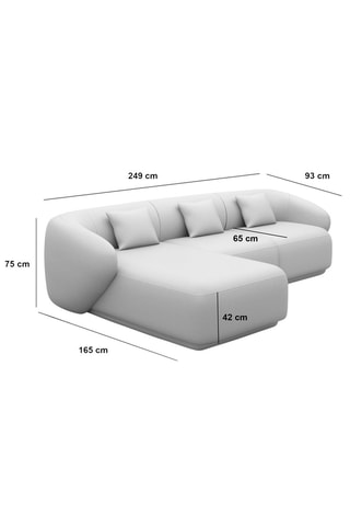 Canapé d'angle gauche Maitano - Crème - 5 places - Tissu toucher velours