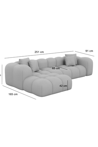 Canapé d'angle gauche Form Nuvola - Beige - 5 places - Tissu structuré