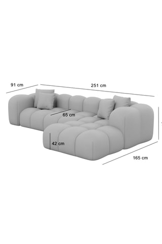 Canapé d'angle droit Form Nuvola - Beige foncé - 5 places - Tissu toucher velours