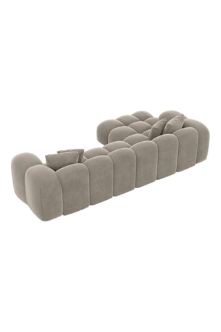 Canapé d'angle gauche Form Nuvola - Beige foncé - 5 places - Tissu toucher velours