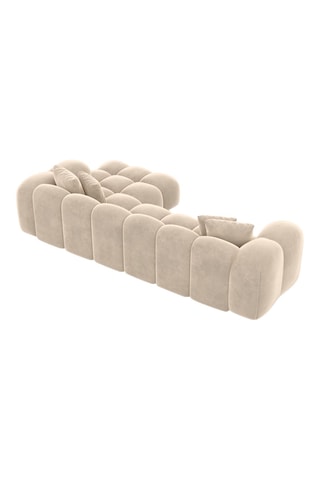 Canapé d'angle droit Form Nuvola - Crème - 5 places - Tissu toucher velours