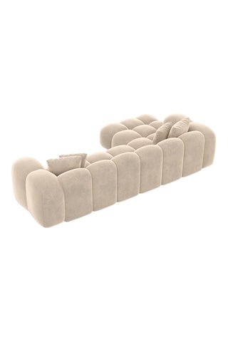Canapé d'angle gauche Form Nuvola - Crème - 5 places - Tissu toucher velours
