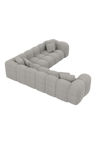 Canapé d'angle Nuvola - Gris clair - 6 places - En tissu structuré