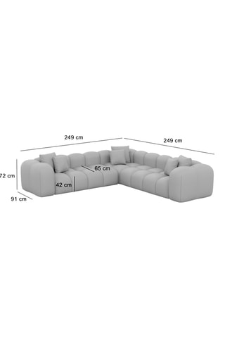 Canapé d'angle Nuvola - Beige foncé - 6 places - Tissu toucher velours