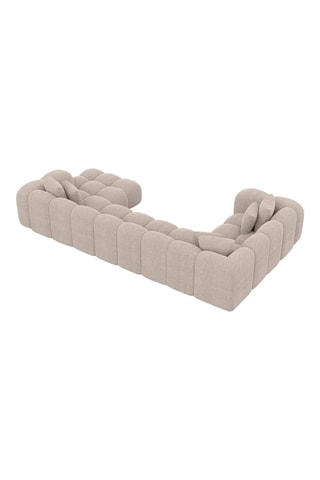 Canapé d'angle gauche panoramique Nuvola - Beige - 7 places - En tissu structurel