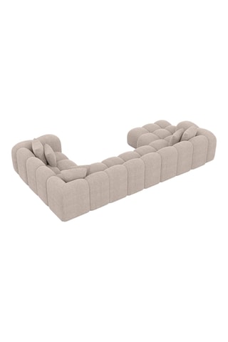Canapé d'angle droit panoramique Nuvola - Beige - 7 places - En tissu structurel
