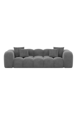 Canapé Nuvola - Gris foncé - 3 places - Tissu toucher velours