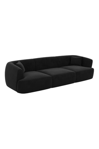 Canapé Ozura - Noir - 3 places - Tissu toucher velours