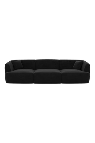 Canapé Ozura - Noir - 3 places - Tissu toucher velours