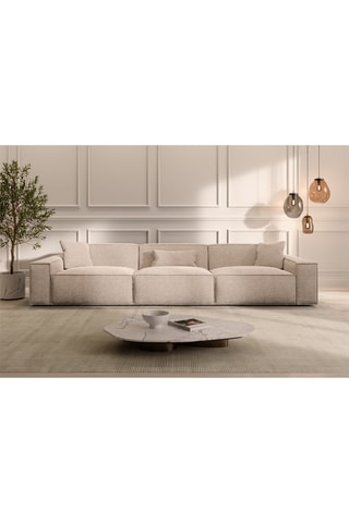 Canapé Lionel - Beige - 4 places - En tissu structuré