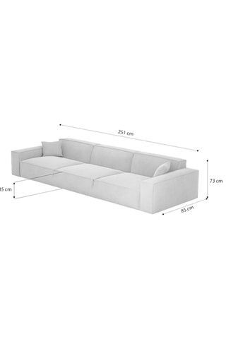 Canapé Lionel - Beige - 4 places - En tissu structuré