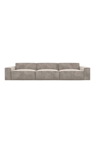 Canapé Lionel - Sable - 4 places - En tissu toucher velours