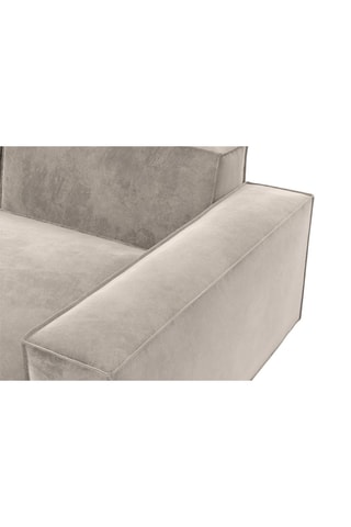 Canapé Lionel - Sable - 4 places - En tissu toucher velours