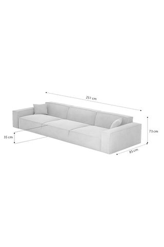Canapé Lionel - Sable - 4 places - En tissu toucher velours