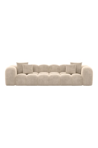 Canapé Nuvola - Crème - 4 places - Tissu toucher velours