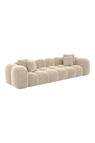 Canapé Nuvola - Crème - 4 places - Tissu toucher velours