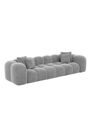 Canapé Nuvola - Gris clair - 4 places - Tissu toucher velours