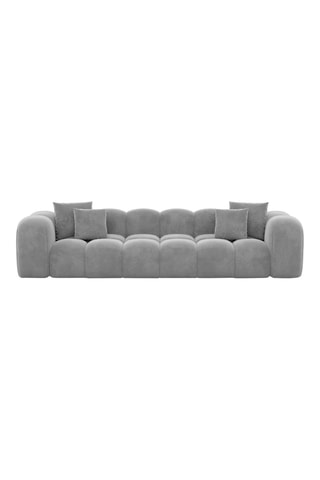 Canapé Nuvola - Gris clair - 4 places - Tissu toucher velours