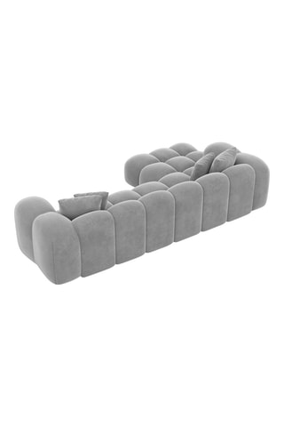 Canapé d'angle gauche Nuvola - Gris clair - 5 places - Tissu toucher velours