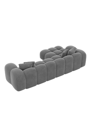 Canapé d'angle gauche Nuvola - Gris foncé - 5 places - Tissu toucher velours