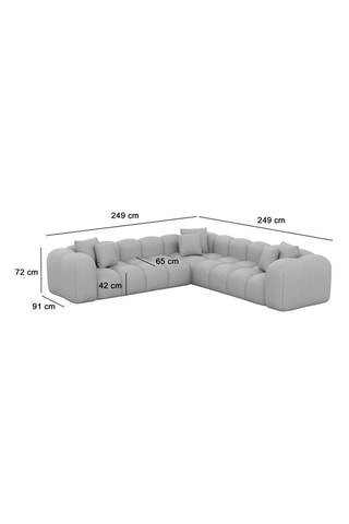 Canapé d'angle Nuvola - Blanc - 6 places - En tissu structuré