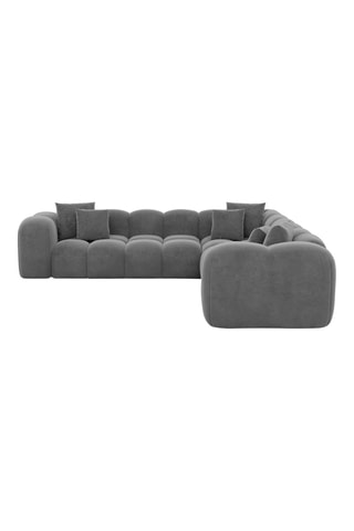 Canapé d'angle Nuvola - Gris foncé - 6 places - Tissu toucher velours