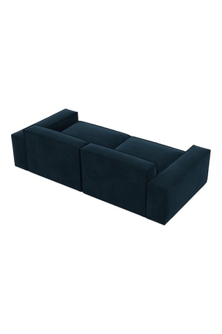 Canapé droit Lionel - Bleu foncé - 3 places - Tissu velours