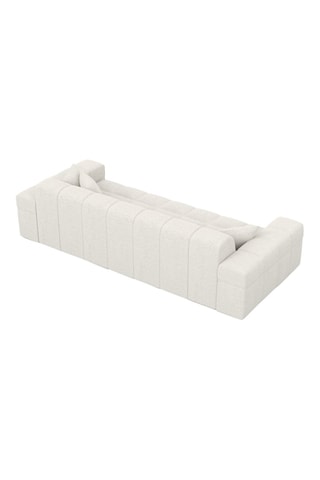 Canapé droit Cardano - Blanc - 3 places - Tissu bouclette