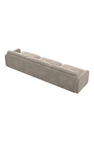 Canapé droit Migala - Beige foncé - 3 places - Tissu velours