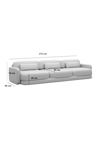 Canapé droit Migala - Beige foncé - 3 places - Tissu velours