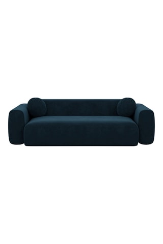 Canapé droit Moloko - Bleu foncé - 3 places - Tissu velours