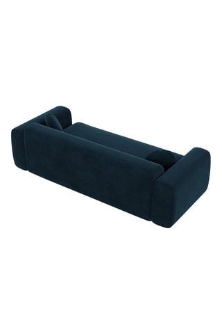 Canapé droit Moloko - Bleu foncé - 3 places - Tissu velours