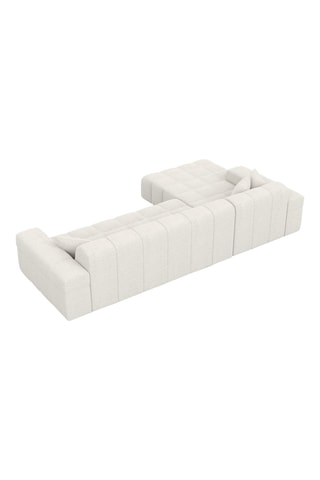 Canapé d'angle gauche Cardano - Blanc - 5 places - Tissu bouclette