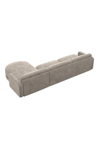 Canapé d'angle droit Migala - Beige foncé - 5 places - Tissu toucher velours