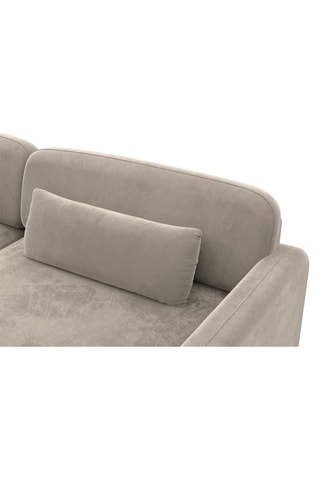 Canapé d'angle droit Migala - Beige foncé - 5 places - Tissu toucher velours